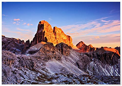 Panorama Poster Croda dei Toni Mountain Dolomites 30 x 21 cm - Gedruckt auf 250g-Papier - Nature Wanbilder - Papierplakat Zen Wohnzimmer