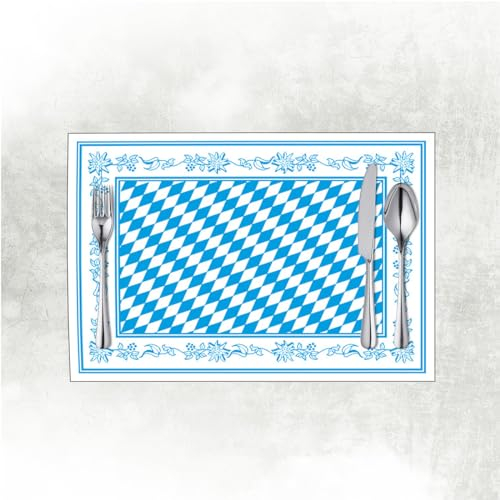 Mank GmbH Tischsets aus Airlaid 40 cm x 30 cm Platzset aus stoffähnlichem Paper Material für Gastronomie und Feiern ideal 100 Stück Oktoberfest Tisch Bayern