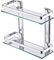 MKKSLR Badezimmer Glasböden, Duschwanne 2-Tier Badekorb Ablageboden Aluminium Wandmontage 3.30