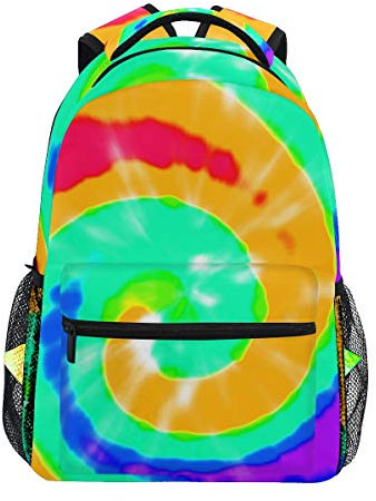 BKEOY Rucksäcke abstrakte Krawatte Dye Schule Buch Tasche Reise Wandern Camping Daypack