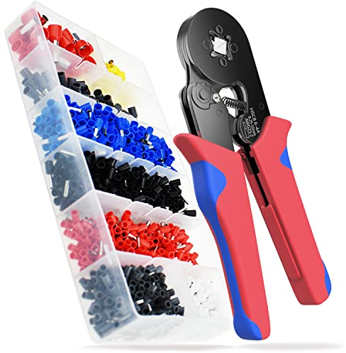 Crimpzange mit Aderendhülsen Set 1200 Stück Aderendhülsenzange 0,25mm² bis 10mm²
