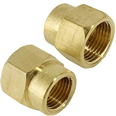 2 conectores de grifo de latón recto reductor hexagonal adaptador de tubo de rosca hembra BSP para manguera (hembra de 1/2 pulgada a hembra de 3/4 pulgadas)