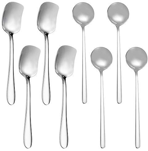 Set di 8 cucchiaini Sonku in acciaio inossidabile mini cucchiaino per yogurt, gelato, frutta, dessert, caffè, torta-argento