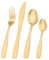Matte Gold Cutlery Set, Bettlife Tableware Set Stainless Steel Flatware Silverware Set with Knife and Fork Set, Service for 8, Dishwasher Safe, Easy Clean & Hold (Matt Gold, 32 P)