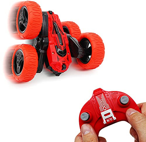 CMJ RC Cars 360 Spin Attack Stunt RC Car Electric Race Stunt Car, Double Sided 360° Rolling Rotation RC 4WD High Speed Off Road for 6 7 8-12 Year Old Boy Toys (Red)