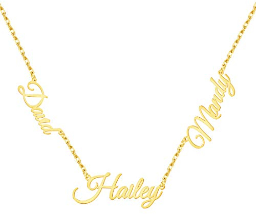 MissChic Namenskette, Kette mit 2-3 Namen, S925 Silber/Rosegoldet/Vergoldet Personalisierte Choker Kette für Freuen, Herren, Freundin, Mutter, Schwester