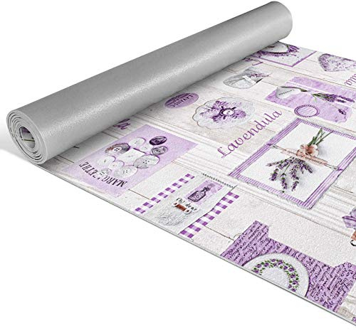 ANRO Küchenteppich Läufer Küchenläufer Teppichläufer Bodenläufer Lavendel Provance Abwaschbar 200x50cm
