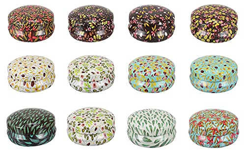 Artibetter 12 Stück Metalldosen Kerzendose Gebäckdosen Plätzchendose Keksdose Kerzengläser mit Deckel Mini Teedose Süßigkeiten Boxen Kerzenherstellung DIY Schmuck Vorratsdose Party Favor