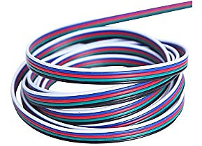 YUTOKEER LED RGBW Cable Extension Cable, 20AWG, 5PIN, 2m, Multicolor, Compatible with RGBW LED Lighting Controllers