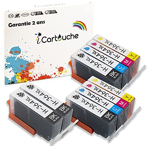 icartouche Tintepatrone Kompatibel für HP 364XL Deskjet 3070 3520 Officejet 4610 4620 Photosmart 5510 5520 6510 6520 7510 7520 C3640 C5300 C5380 C5390 C6300 C6340 C6350 C6380 (4BK 2C 2M 2Y)