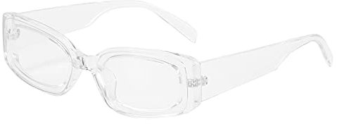 OSAGAMA Vintage Retro Rechteckige Sonnenbrille für Damen Herren Rechteckige Modische Brille UV400 Schutz Transparent