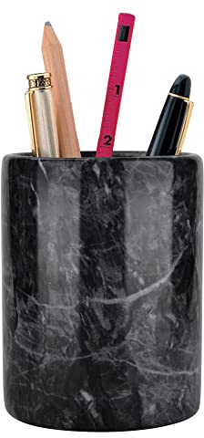 WORHE Stiftehalter aus Italien, natürlicher Premium-Make-up-Pinselhalter, Geschirr-Organizer, Schreibtisch-Bleistifthalter, Becher für Zuhause, Büro, Schule, Dekor (DL012)