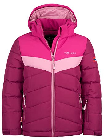 Trollkids Girls Gryllefjord Jacket 164, Plum/Fireberry