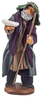 Schäfer Gobbo cm 10 cm (3,93 Zoll) - Neapolitanische Terrakotta-Krippe gekleidet, Figur hergestellt und handbemalt, Made in Italy