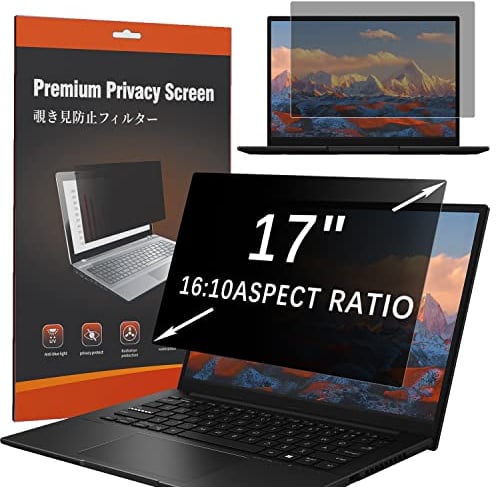 HaruYo Laptop Privacy Screen 17 Inch for 16:10 Aspect Ratio,Notebook Privacy Filter Anti-Spy Privacy Film Anti Glare Blue Light and Anti-Glare for 17 Inch Laptop