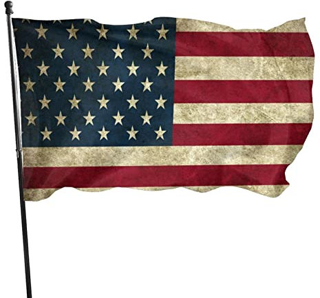 Bandera americana vintage para jardín, banderas decorativas para exteriores, fiestas en casa, 3 x 5 pies
