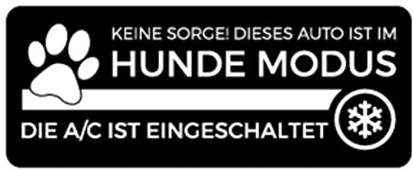 Auto Sticker Aufkleber klimatisiert A/C „Hundemodus aktiv“ Kfz Hinweis Folie | Farbe wählbar 5x15cm Made in Germany, Größen Name: Weiß