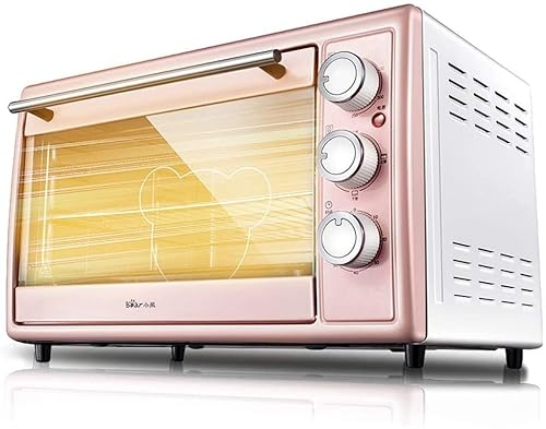 RKYRRKI Horno Tostador de encimera de 3 Capas de 30 l, Mini Horno de Pizza, Horno asador, Horno asador, Mezclas de Horno fáciles de Hornear, Platos para Hornear para Horno, Rosa útil