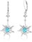 REDSUN Sonne Hängend Ohrringe 925 Sterling Silver Türkis Ohrringe Sonne Ohrringe Hypoallergen Ohrringe Schmuck Geschenk für Mädchen Damen