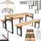 holz4home® Kinder Festzeltgarnitur 3-teilig aus Holz Klappbar I Kleine Sitzgarnitur Tisch + 2 Bänke I Bierzeltgarnitur Wandhalterung I Gartengarnitur Partygarnitur Kinder