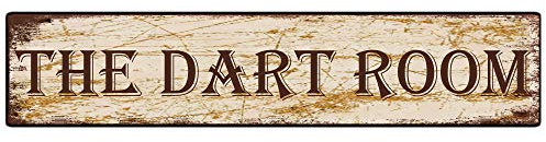 Metal Tin Sign The Dart Room sign Retro Aluminum Metal Sign for Street Home Office Garden Decor 4x16 Inch
