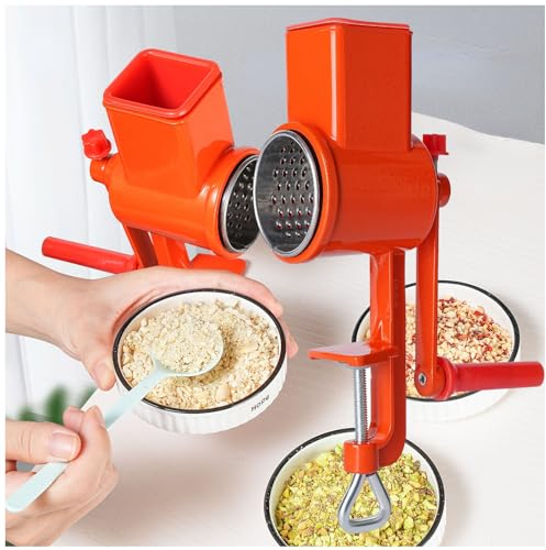 Nussmühle, Manuelle Getreidemühle mit Edelstahl Nussmühle Einstellbare Strukturen Arbeitssparender Lebensmittelzerkleinerer für Nuss, Kaffee, Getreide, Samen, Mais, Gewürze