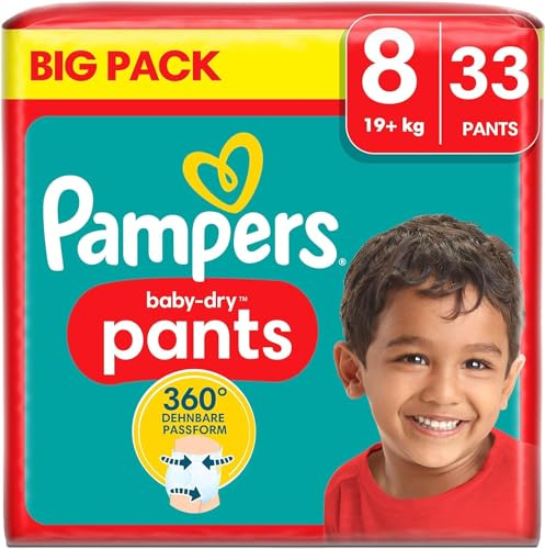 Pampers Baby-Dry Pants Größe 8, 33 Windeln, 19kg+