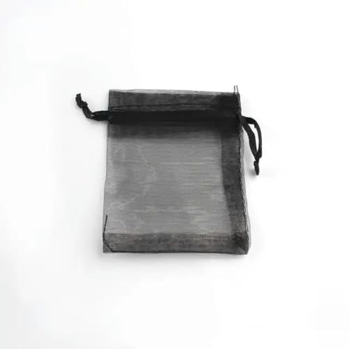 50 Stück Geschenk-Organzabeutel, 5 x 7, 7 x 9, 9 x 12, 10 x 15 cm, ausziehbar, für Hochzeit, Party, Dekoration, Geschenkbeutel, Display-Verpackung, Schmuck, Schwarz, 7 x 9 cm