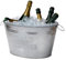 Daniel James Galvanised Steel Drinks Bucket - Metal Beverage Tub with Carry Handles - Large Ice Bucket for Indoor Outdoor Garden Party - Drink Cooler for Cans, Champagne, Wine & Beer Bottles - Silver