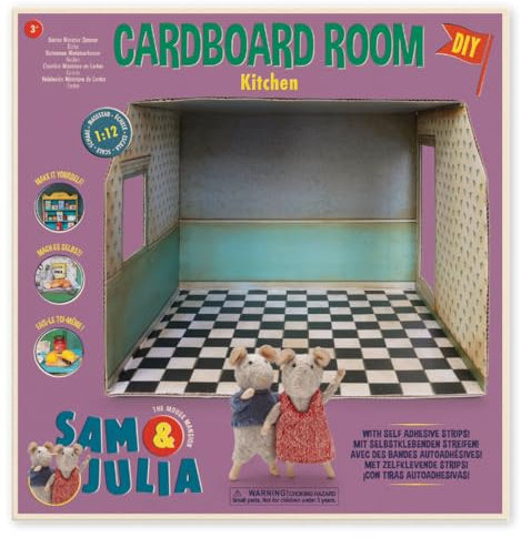 Sam & Julia - Miniatur Raum aus Karton - Küche – 26 x 20 x 25cm - für Kinder jeden Alters