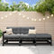 Keyroto 3-TLG. Garten-Lounge-Set mit Kissen Schwarz Massivholz,Balkon Lounge, Outdoor Sofa, Balkon Möbel, Loungemöbel, Garten Lounge, Gartensofa, Garten Sofa, Gartenmöbel, Terrassenmöbel, Balkon Sofa