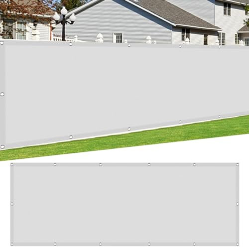 Tenda a Vela Parasole Rettangolare 800 x 800 cm Impermeabile Giardino Tendalino Vela Tenda con Occhielli Protezione UV 98% Antivento per Esterno Terrazza Giardino Piscina, Bianco