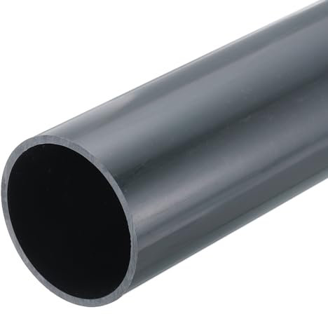 QUARKZMAN Tube Rigide en PVC Tube Rond 54,7mm ID 60mm OD 20cm Longueur Gris Foncé pour Conduite d'Eau, Artisanat, Manchon de Câble