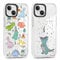 Yoedge 2 Pack Transparent Phone Case Compatible with iPhone 15 Plus 6.7, Soft Silicone with Cute Dinosaur Aesthetics Pattern,Shockproof Bumper Protector Matte Cover, for iPhone 15 Plus Girls