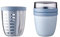 Mepal | Fruit Pack Ellipse | Fruitpot und Lunchpot | Ideal für Obst und Gemüse unterwegs | Obstbox mit Gabel & Sieb | Meal Prep Box mit Deckel | Nordic Blue