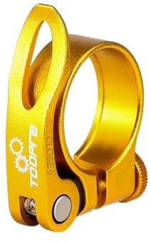 Sattelklemme 31.8/34.9mm Legierung Fahrradsitzklemme Aluminium Quick Release-Berg MTB BMX. Rennradfahrrad-Sattelstütze-Klammer Sattelkloben(31.8mm Gold)