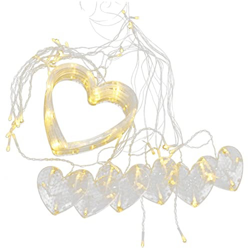 BCOATH Lichterkette Fürs Schlafzimmer – Lichterkette in Herzform Batteriebetrieben Ideal Für Vorhänge Und Dekoration