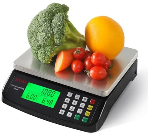 KNSWE Bascula Grande Peso de Cocina Digital 40kg Acero Inoxidable Balanza Precision 1g Función Tara Conteo Cero Para Hogar y Repostería Electrodomesticos Báscula Gramos Kilogramos Libras Onza