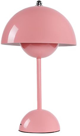 AVCXEC Led Flowerpot Tischlampe Kabellos, Akku Pilz Lampe, Tischleuchte Dimmbar Pilz Mit 3 Helligkeitsmodi, Wiederaufladbar Flowerpot Lamp Für Schlafzimmer, Wohnzimmer, Restaurants, Büro (Rosa)