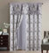 GLORY RUGS Jacquard-Luxus-Vorhang-Set mit Volant und Rückseite, für Schlafzimmer, Wohnzimmer, Esszimmer, 137 x 213 cm, Silbergrau