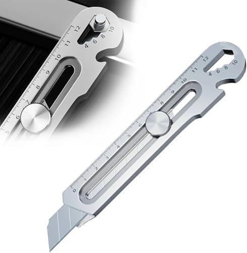 Cutter Professionnel, Couteau Utilitaire Lourd Multi-Usage, Couteau Universel en Acier Inoxydable, Cutter à Tapis Multi-Usage Multifonctionnel Box Cutter pour Le Bricolage, intérieur