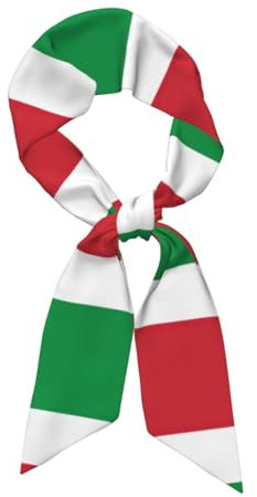 JEJEA Seidiger Halstuch, italienische Flagge, modisches seidiges Satin-Kopftuch für Damen, leichte Seide, anmutige Schals, Schwarz , One size