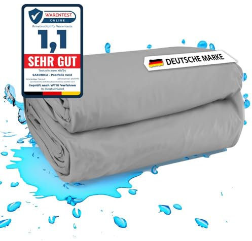 SAXONICA Poolfolie SonaLiner Rechteckig für Rechteckpool in verschiedenen Größen und Farben geeignet für Stahlwand Rechteckbecken (hellgrau, 700 x 350 x 150 cm | 0.8 mm | Keilbiese)