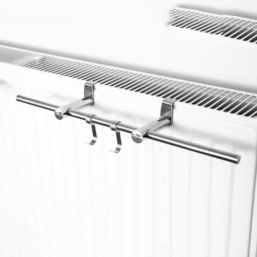 Zeroupshop Toallero de radiador de acero inoxidable ajustable para colgar para baño, hogar, lavandería, ropa, calentador de calefacción (40 cm)