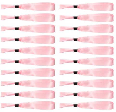 sourcing map Lot de 20 bracelets jetables en tissu pour événements, fêtes, concerts, bars, entrées (rose)