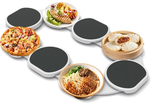 Plato Giratorio Lazy Susan Expandible para Mesas De Comedor Rectangulares Y Rectangulares, Comidas Familiares,con Riel Desmontable Y Bandeja Giratoria De 360 Grados.