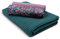 VmG-Store Waffelpique + Baumwollstoff Set farblich abgestimmt Waffel Stoff 100% Baumwollstoff Tex Standard 100 (Digital Flower Dunkel Petrol Set99)