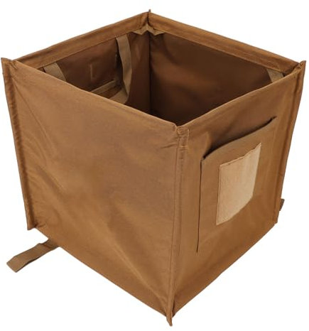 Oreilet Arborist Throw Line Storage Cube, 33L Foldable Climbing Rope Storage Basket, Outdoor Trash Can Throw Bag Box for Lawn Care Gardening Tree Work (Khaki)