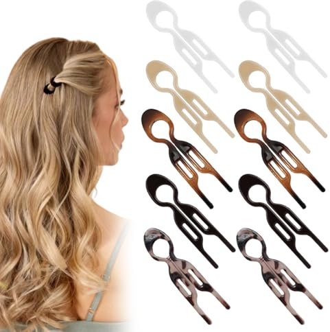 10 Pezzi Forcella per Capelli, Forcina, Perni Francesi con Forchetta per Capelli, Forcina a Forma di U