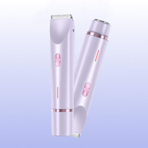 2-in-1 Glatter Rasierer, 2-in-1 Rasierer & Trimmer Damen, Wasserdicht Elektrische Intimrasierer für Frauen (Lila)
